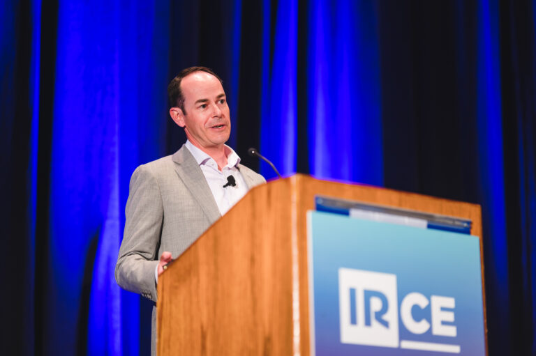 Gary Burtka speaking at IRCE conference on Brand safety.